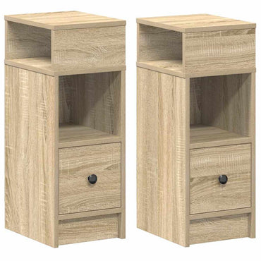 Bedside Cabinets 2 Pcs With Drawer Sonoma Oak 25X31X66 Cm