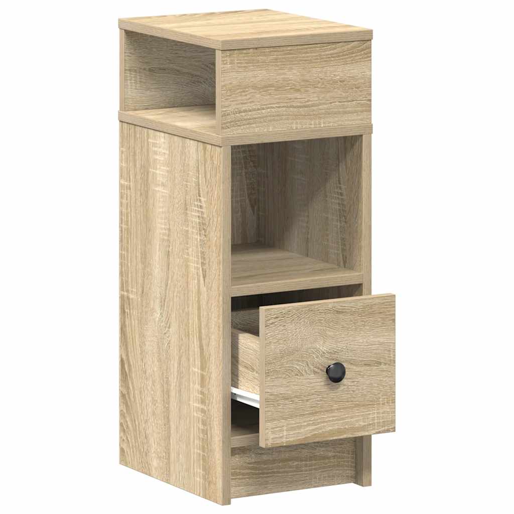 Bedside Cabinets 2 Pcs With Drawer Sonoma Oak 25X31X66 Cm