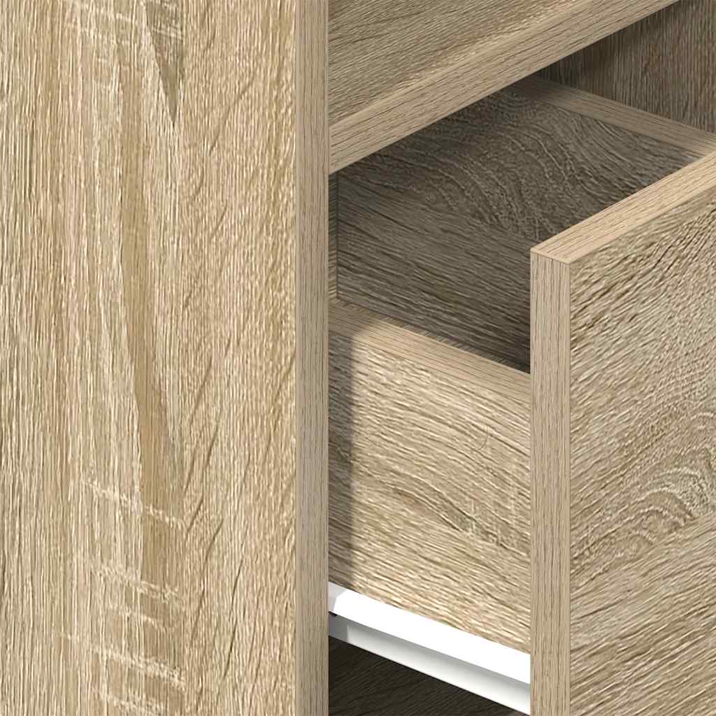 Bedside Cabinets 2 Pcs With Drawer Sonoma Oak 25X31X66 Cm