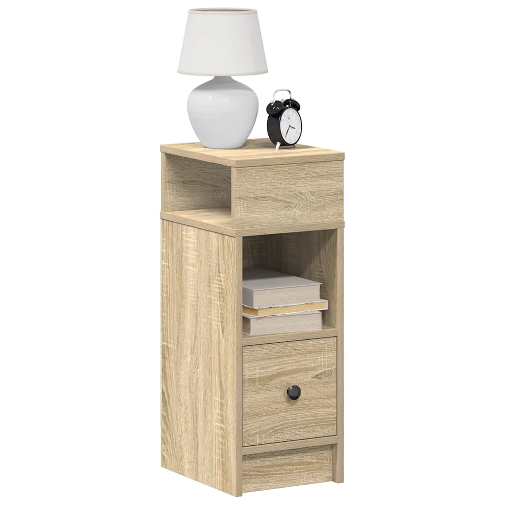 Bedside Cabinets 2 Pcs With Drawer Sonoma Oak 25X31X66 Cm