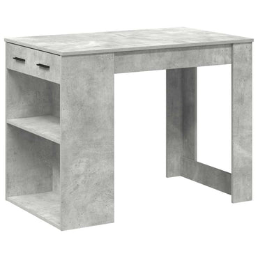 Desk With Drawer And Shelf Concrete Grey 102X62X77.5 Cm Engineered Wood