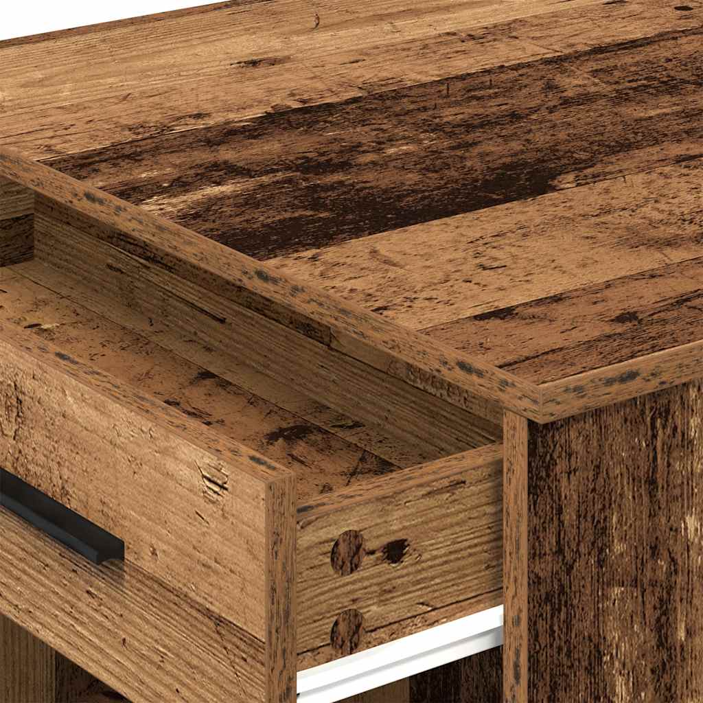 Desk With Drawer And Shelf Old Wood 102X62X77.5 Cm Engineered Wood