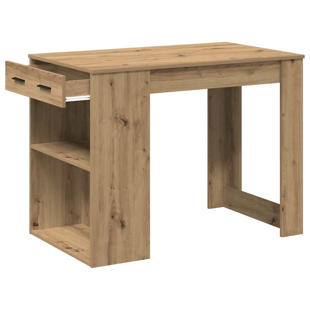 Desk With Drawer And Shelf Artisan Oak 102X62X77.5 Cm Engineered Wood