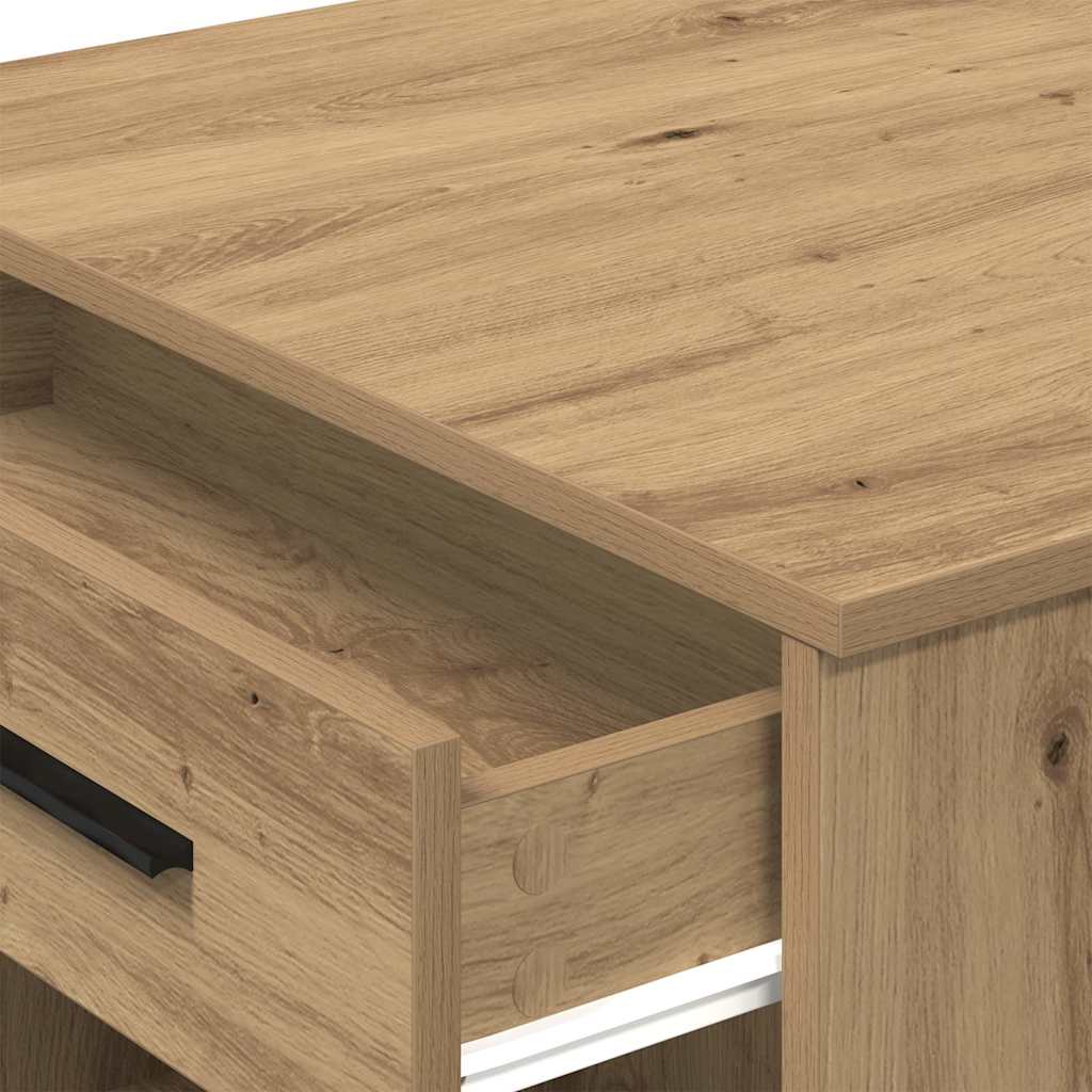 Desk With Drawer And Shelf Artisan Oak 102X62X77.5 Cm Engineered Wood