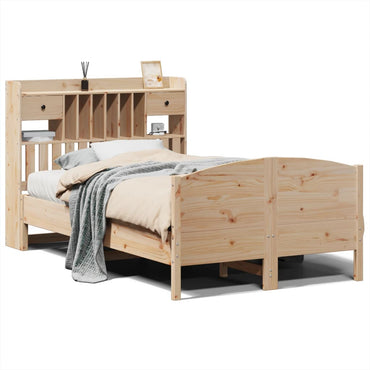 Bookcase Bed Without Mattress 120X190 Cm Small Double Solid Wood Pine