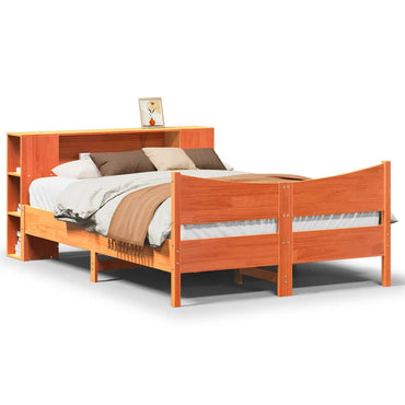 Bed Frame Without Mattress Wax Brown 120X190 Cm Small Double Solid Wood Pine