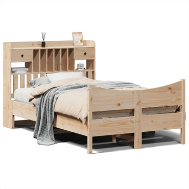 Bed Frame Without Mattress 120X190 Cm Small Double Solid Wood Pine