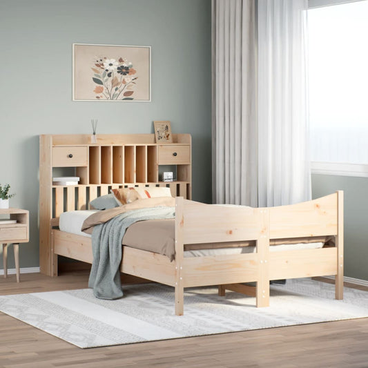 Bed Frame Without Mattress 120X190 Cm Small Double Solid Wood Pine