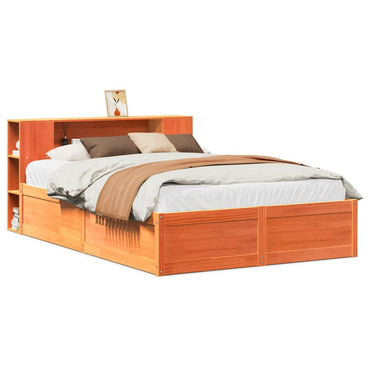 Bed Frame Without Mattress Wax Brown 120X190 Cm Small Double Solid Wood Pine