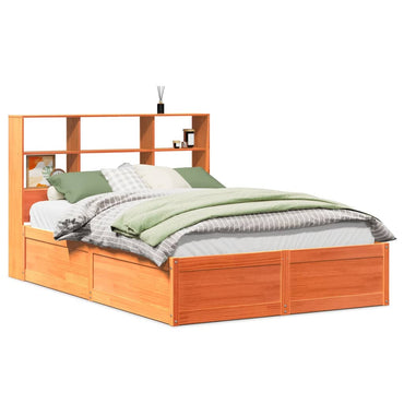 Bed Frame Without Mattress Wax Brown 120X190 Cm Small Double Solid Wood Pine