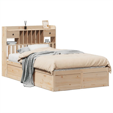 Bed Frame Without Mattress 120X190 Cm Small Double Solid Wood Pine