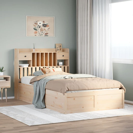 Bed Frame Without Mattress 120X190 Cm Small Double Solid Wood Pine