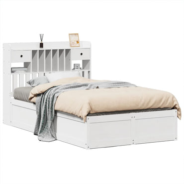 Bed Frame Without Mattress White 120X190 Cm Small Double Solid Wood Pine