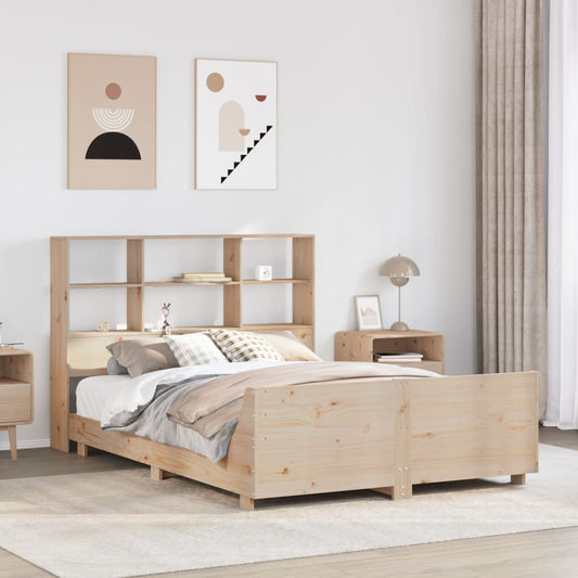 Bed Frame Without Mattress 120X190 Cm Small Double Solid Wood Pine