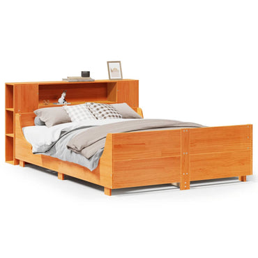 Bed Frame Without Mattress Wax Brown 120X190 Cm Small Double Solid Wood Pine