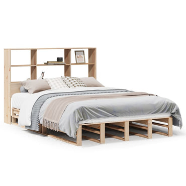 Bookcase Bed Without Mattress 120X190 Cm Small Double Solid Wood