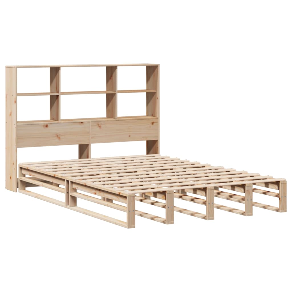 Bookcase Bed Without Mattress 120X190 Cm Small Double Solid Wood