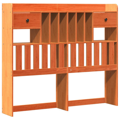 Bookcase Bed Without Mattress Wax Brown 120X190 Cm Small Double Solid Wood Pine