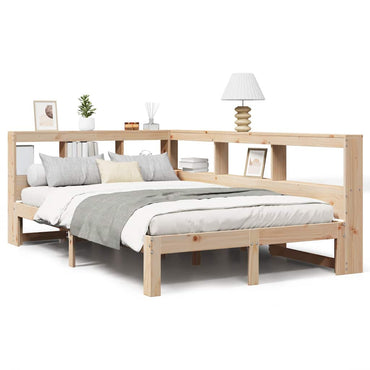 Bookcase Bed Without Mattress 120X190 Cm Small Double Solid Wood Pine