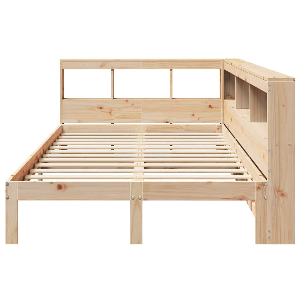 Bookcase Bed Without Mattress 120X190 Cm Small Double Solid Wood Pine