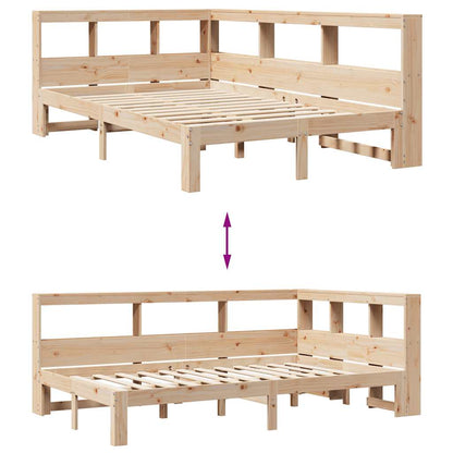 Bookcase Bed Without Mattress 120X190 Cm Small Double Solid Wood Pine