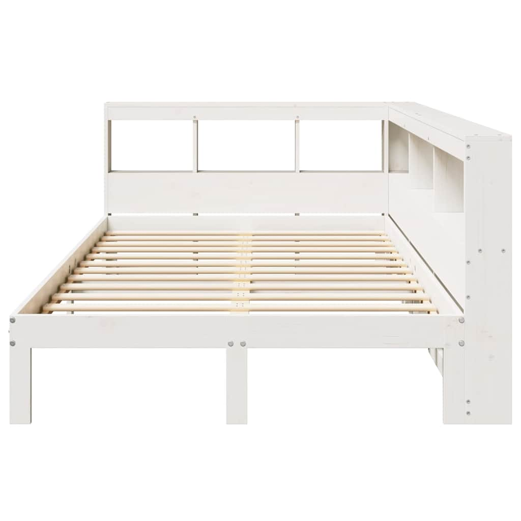 Bookcase Bed Without Mattress White 120X190 Cm Small Double Solid Wood Pine