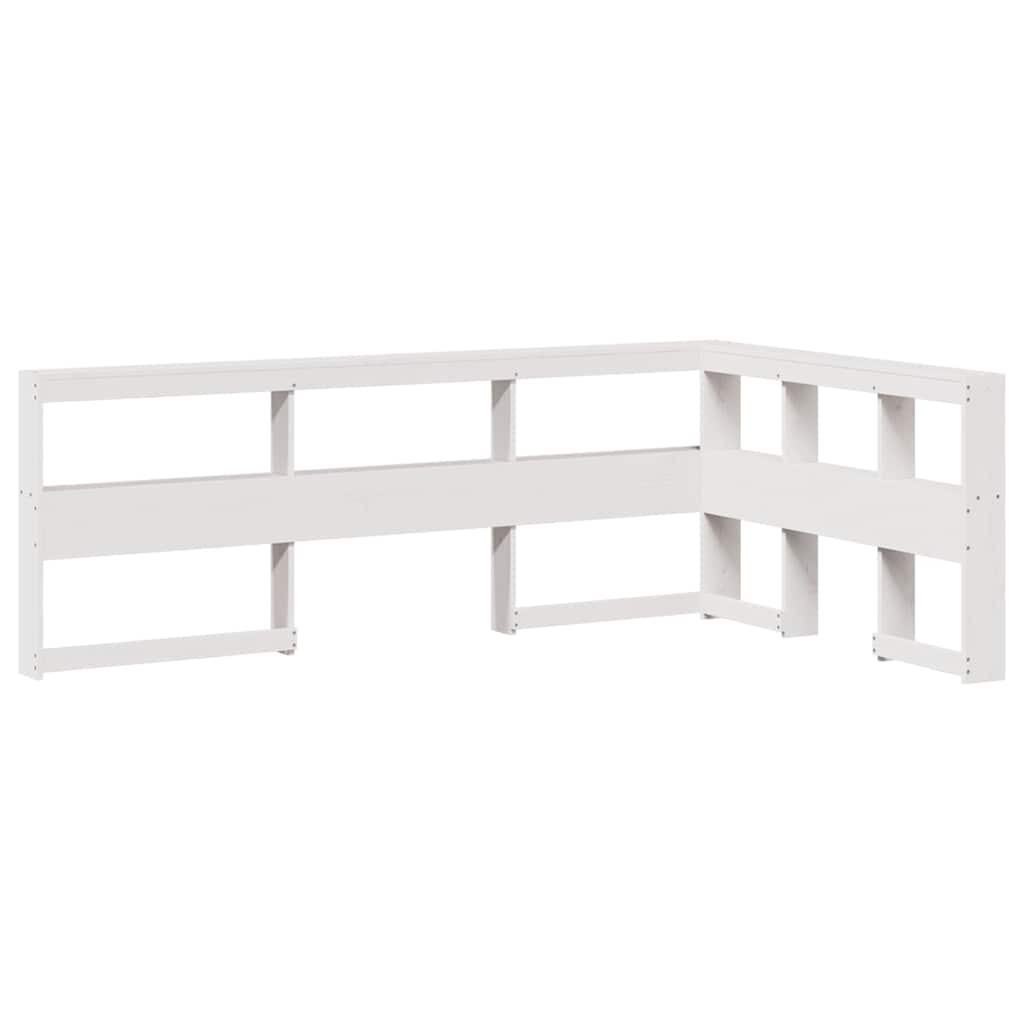 Bookcase Bed Without Mattress White 120X190 Cm Small Double Solid Wood Pine