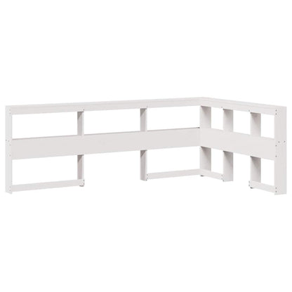 Bookcase Bed Without Mattress White 120X190 Cm Small Double Solid Wood Pine