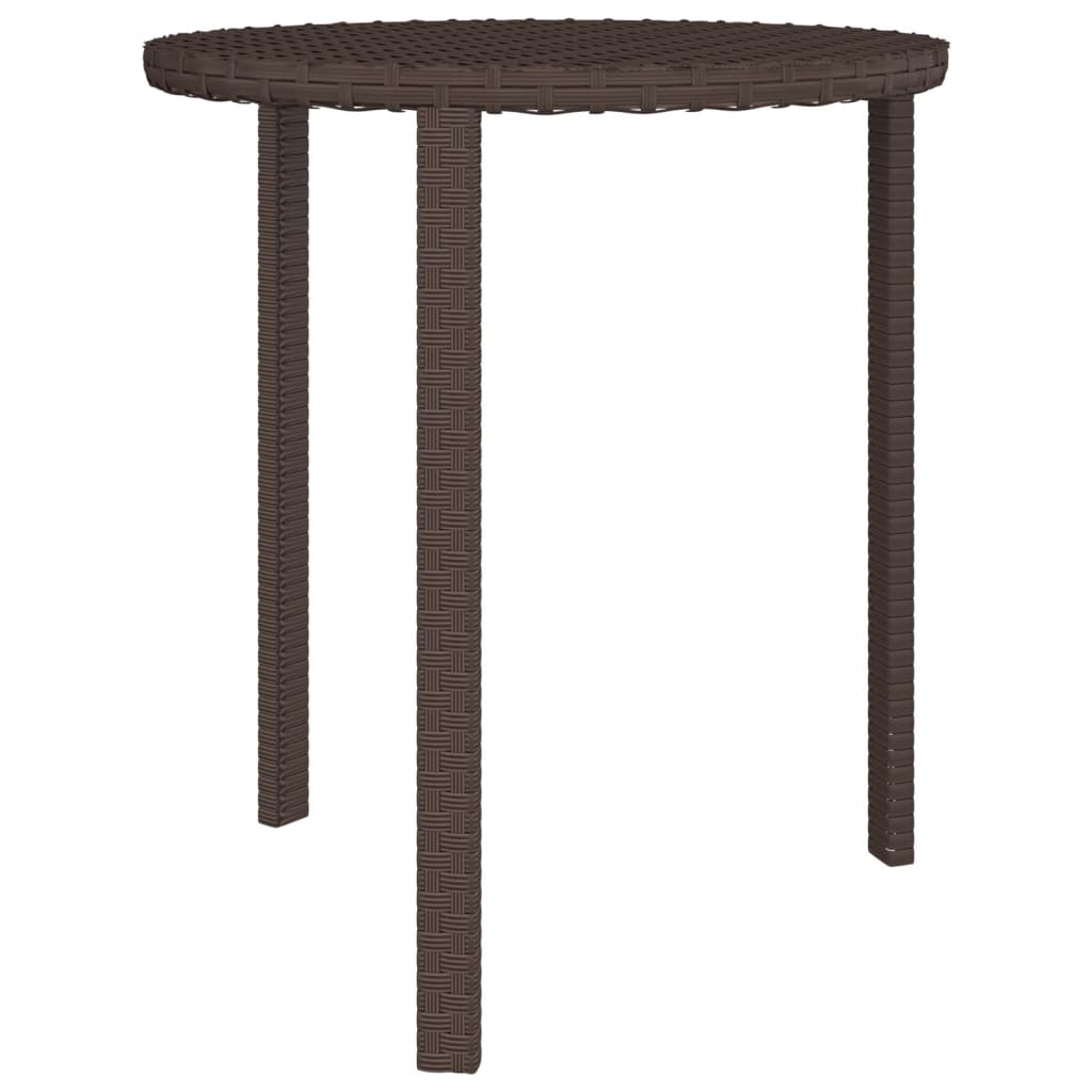 Garden Side Tables 3 Pcs Brown Poly Rattan