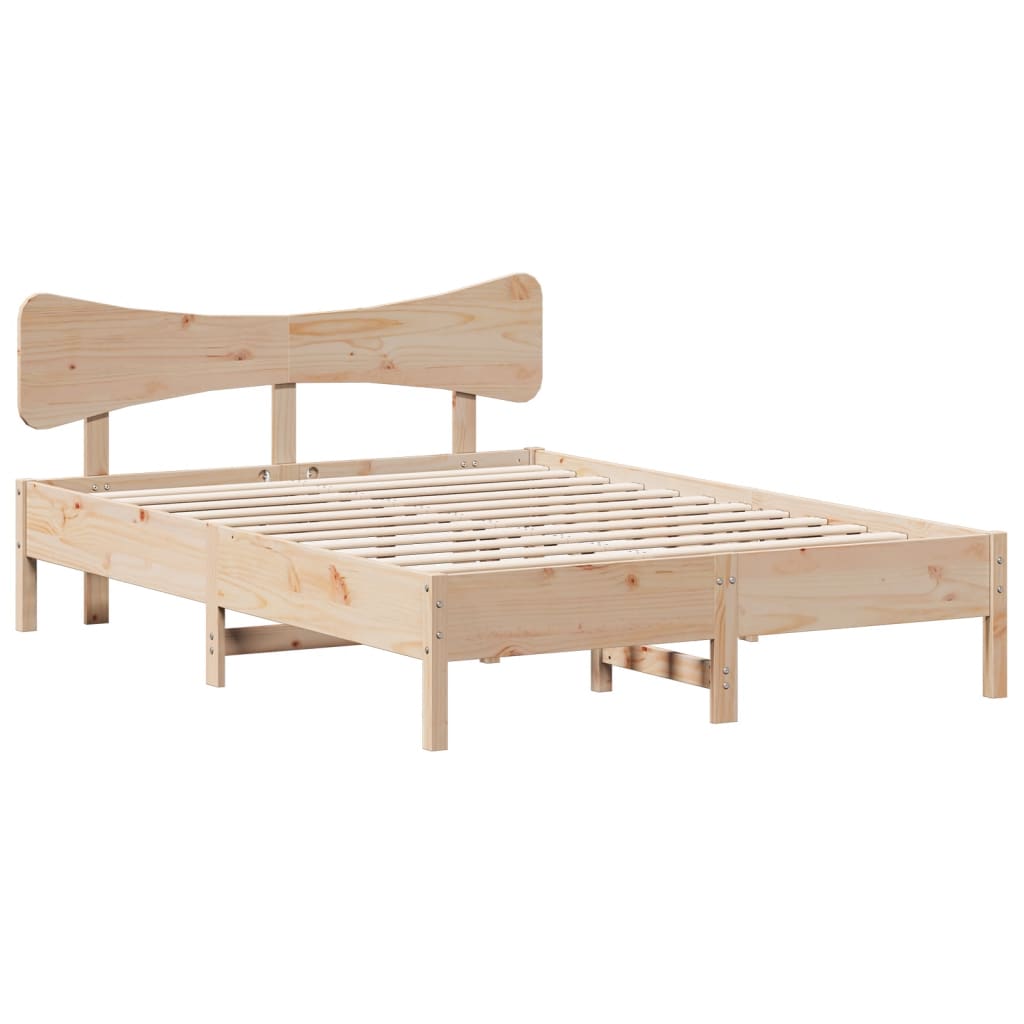 Bed Frame Without Mattress 120X190 Cm Small Double Solid Wood Pine