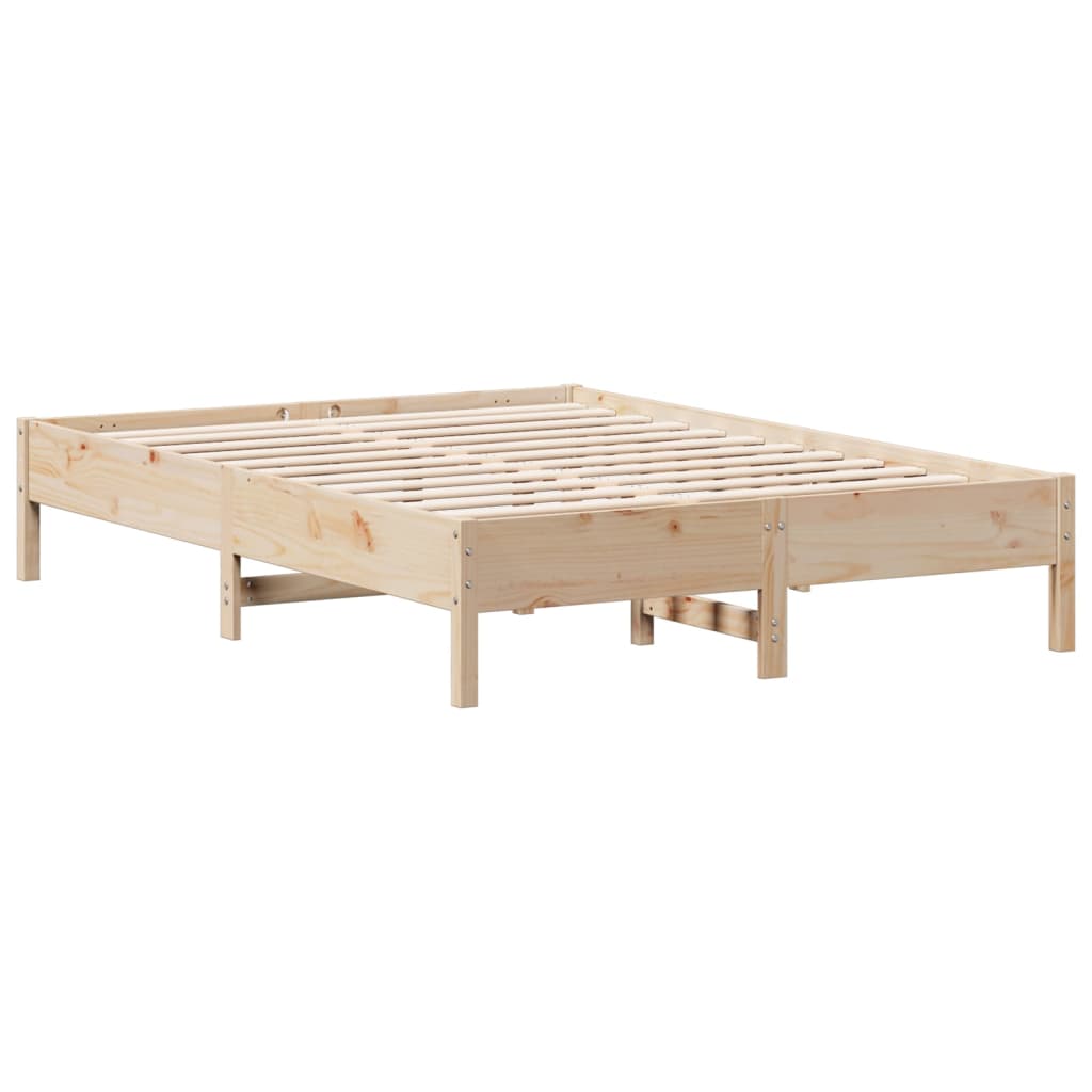 Bed Frame Without Mattress 120X190 Cm Small Double Solid Wood Pine