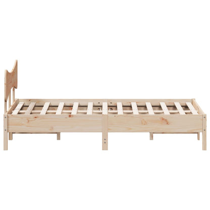 Bed Frame Without Mattress 120X190 Cm Small Double Solid Wood Pine