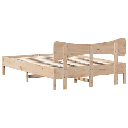 Bed Frame Without Mattress 120X190 Cm Small Double Solid Wood Pine