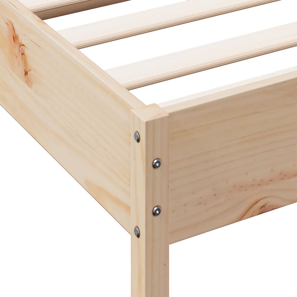 Bed Frame Without Mattress 120X190 Cm Small Double Solid Wood Pine