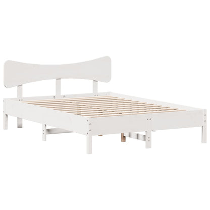 Bed Frame Without Mattress White 120X190 Cm Small Double Solid Wood Pine