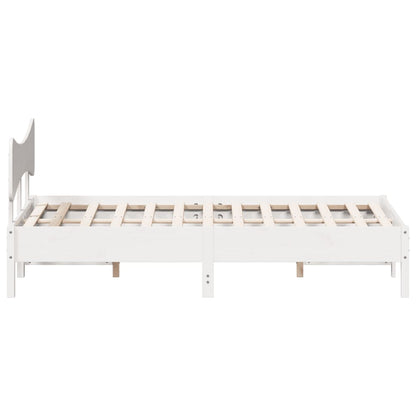 Bed Frame Without Mattress White 120X190 Cm Small Double Solid Wood Pine