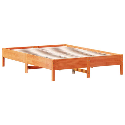 Bed Frame Without Mattress Wax Brown 120X190 Cm Small Double Solid Wood Pine