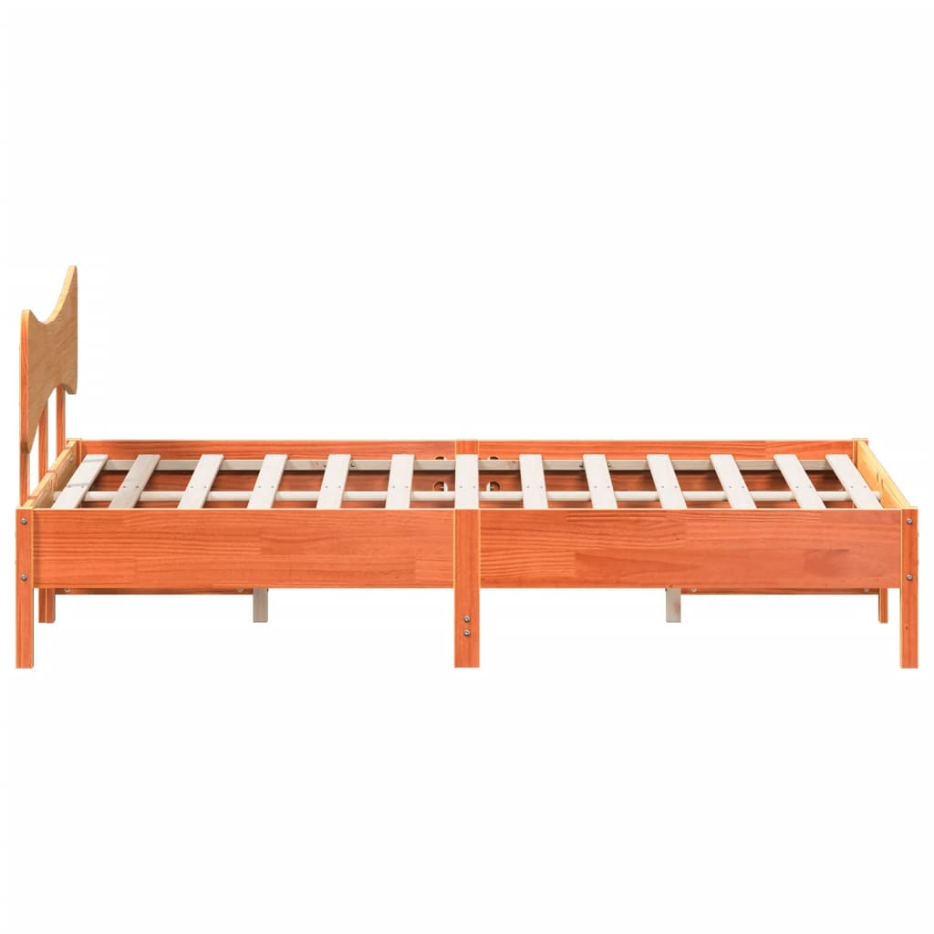 Bed Frame Without Mattress Wax Brown 120X190 Cm Small Double Solid Wood Pine