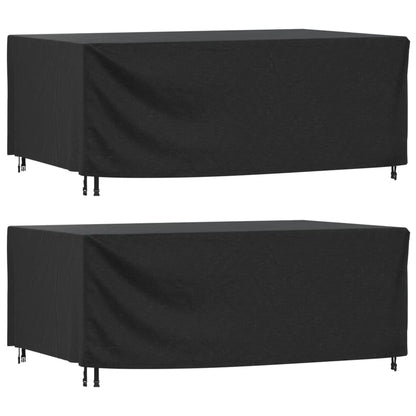 Garden Furniture Covers 2 Pcs Black 240X140X90 Cm Waterproof 420D