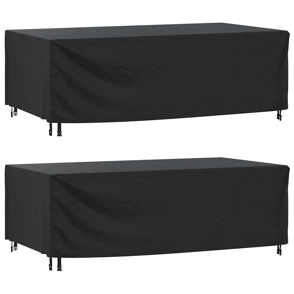 Garden Furniture Covers 2 Pcs Black 229X113X73 Cm Waterproof 420D