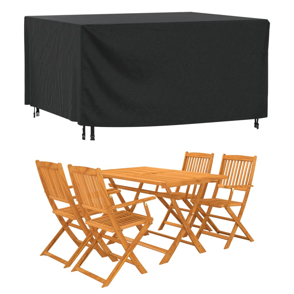 Garden Furniture Covers 2 Pcs Black 180X140X90 Cm Waterproof 420D