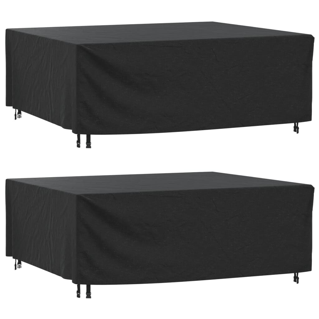 Garden Furniture Covers 2 Pcs Black 200X160X70 Cm Waterproof 420D