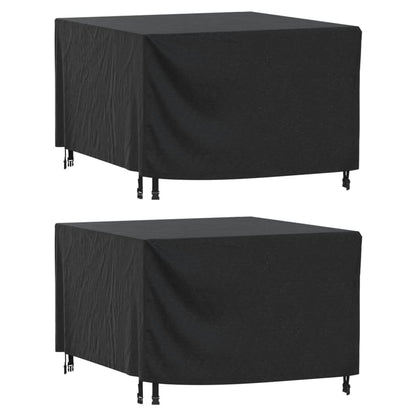 Garden Furniture Covers 2 Pcs Black 113X113X73 Cm Waterproof 420D