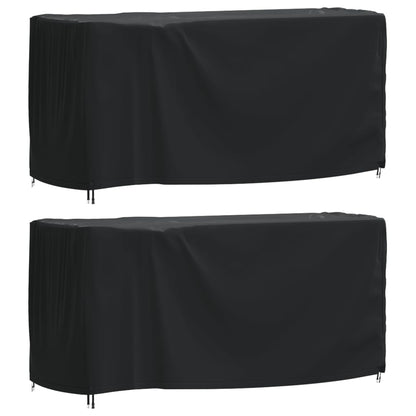 Garden Furniture Covers 2 Pcs Black 180X70X90 Cm Waterproof 420D