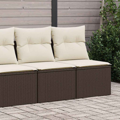 4 Piece Garden Sofa Set With Cushions Brown Poly Rattan Acacia