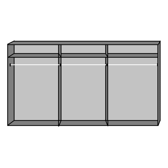 270cm Sliding Mirrored Wardrobe | 3 Doors in Graphite Grey| Modern Aesthetic