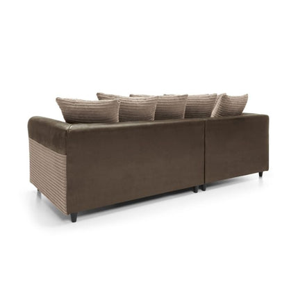 Harley Cord Fabric Corner Sofa - Brown-Left Facing