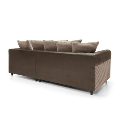 Harley Cord Fabric Corner Sofa - Brown-Right Facing