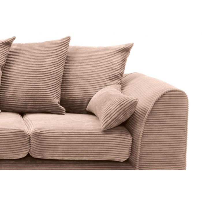 Jill Jumbo Corner Sofa - Brown-Left Facing Fabric