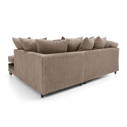 Illuminate Fabric Corner Sofa - Brown-Right Facing